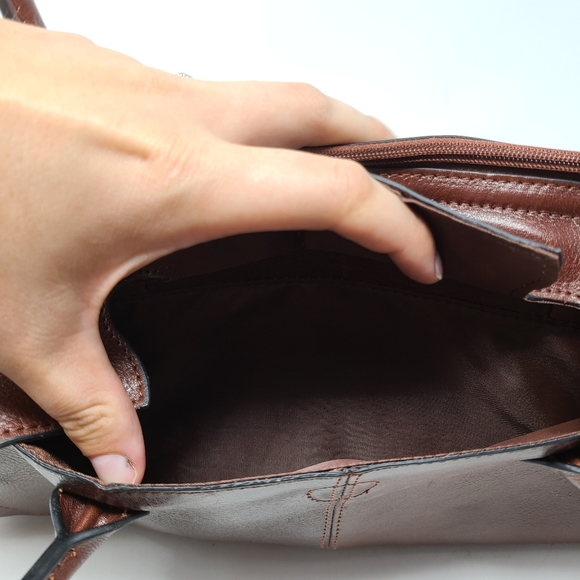 Wilsons Leather Vintage Handbag Bag Brown Shoulder - Picture 6 of 11